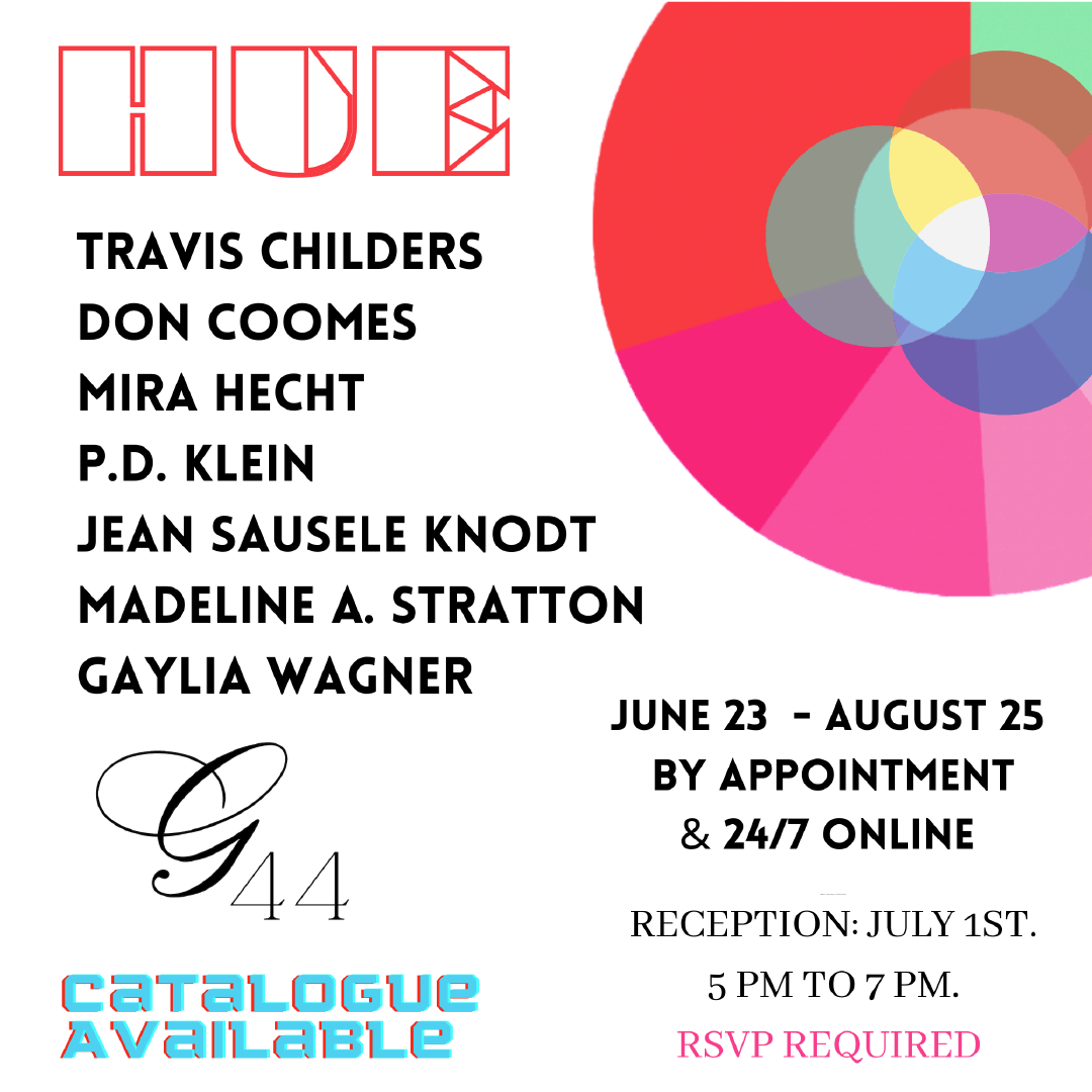 Gallery show announcement for HUE, June 23 to Aug 25 2023